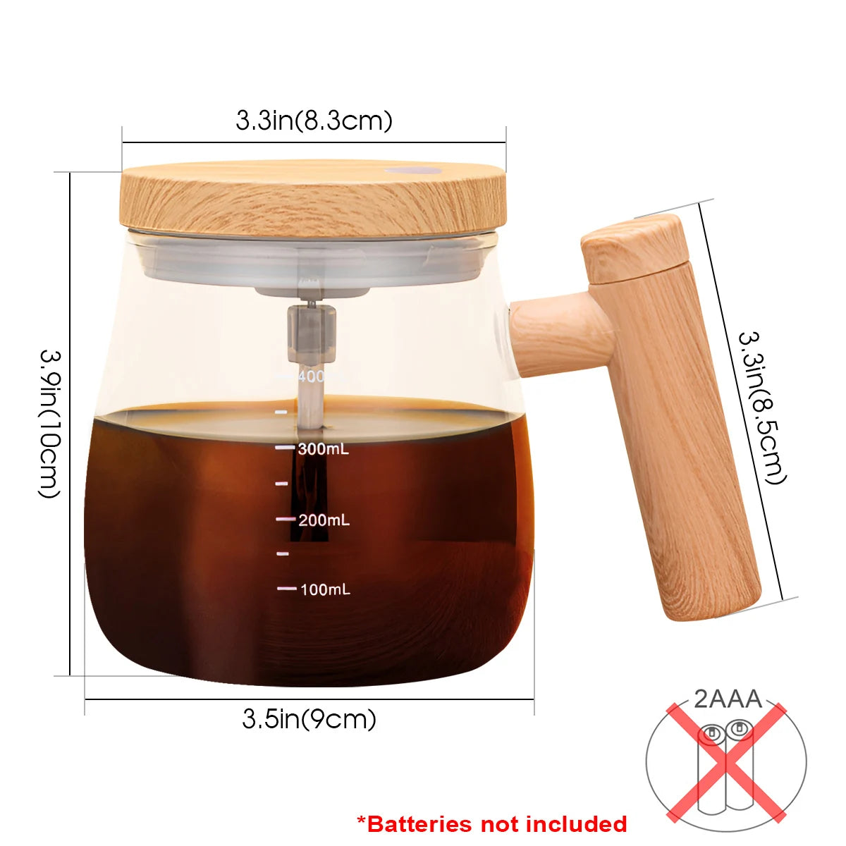 自動かくはん コーヒーマグ｜ワンタッチ電動ミキシングカップ 400ml
