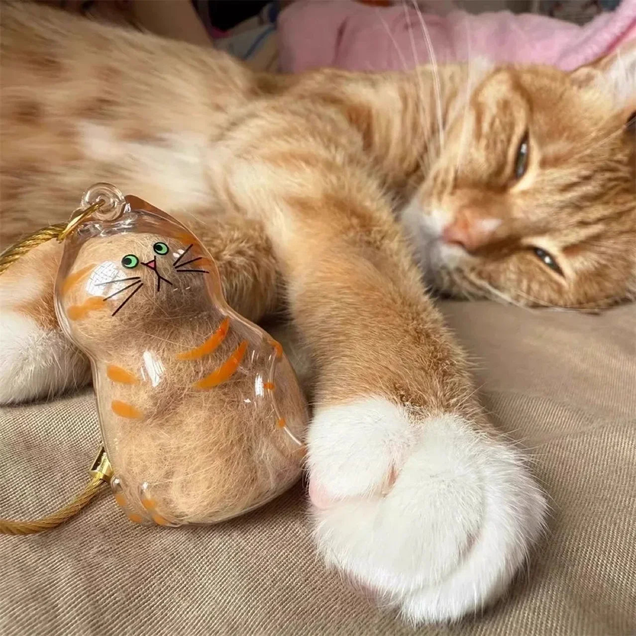 猫の毛メモリアルキーホルダー