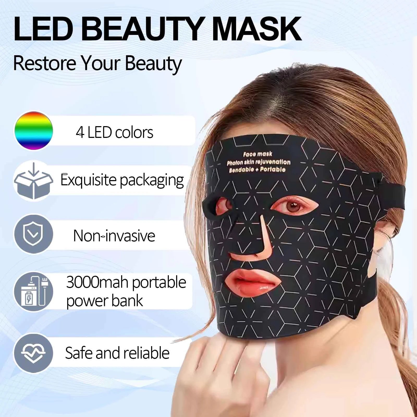 LEDレッドライトセラピーフェイスマスク