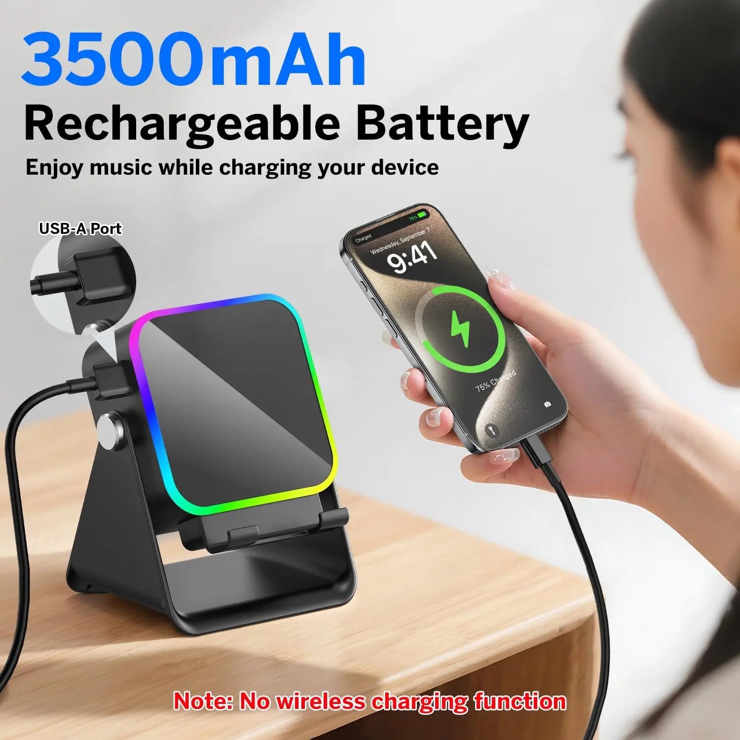 5in1ワイヤレススピーカー | Bluetooth・スマホスタンド・LED搭載