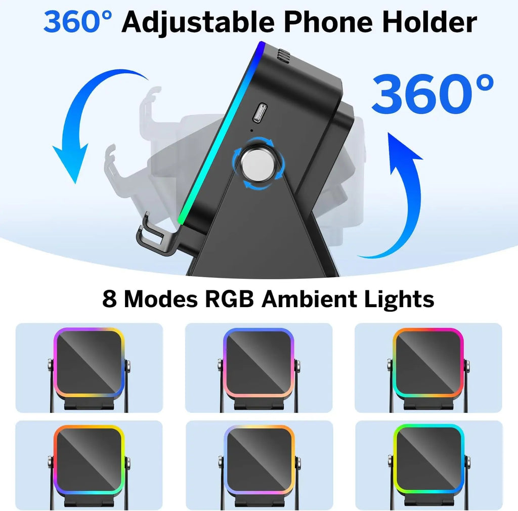 5in1ワイヤレススピーカー | Bluetooth・スマホスタンド・LED搭載