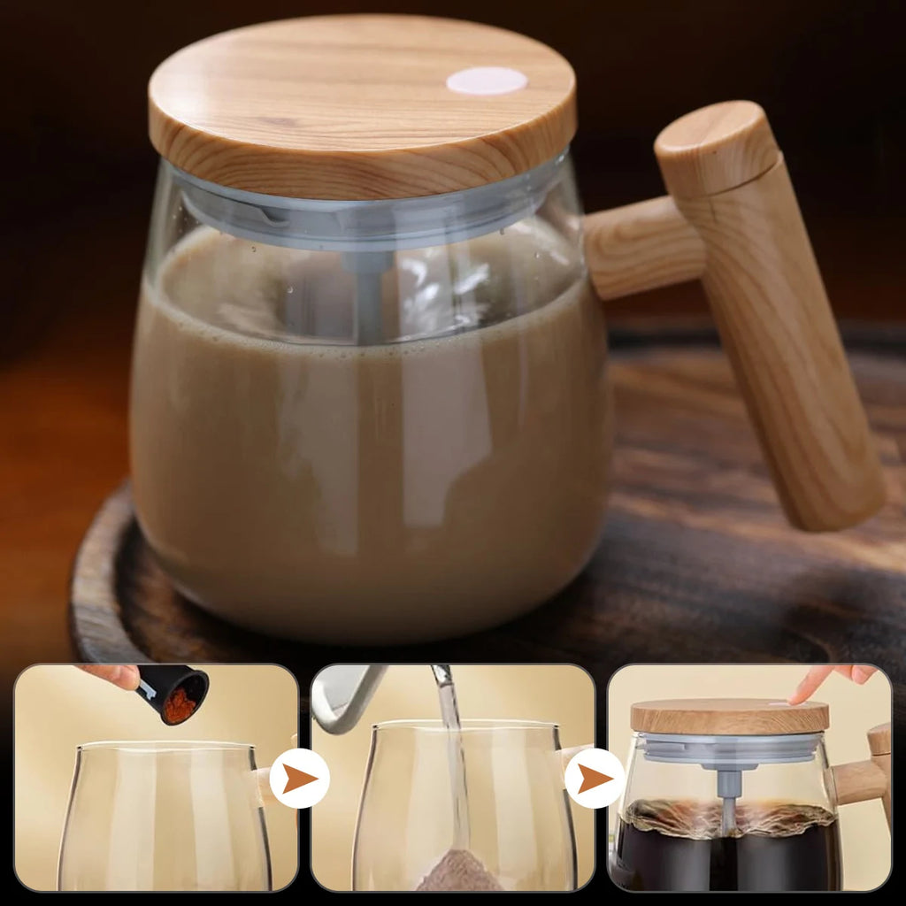 自動かくはん コーヒーマグ｜ワンタッチ電動ミキシングカップ 400ml